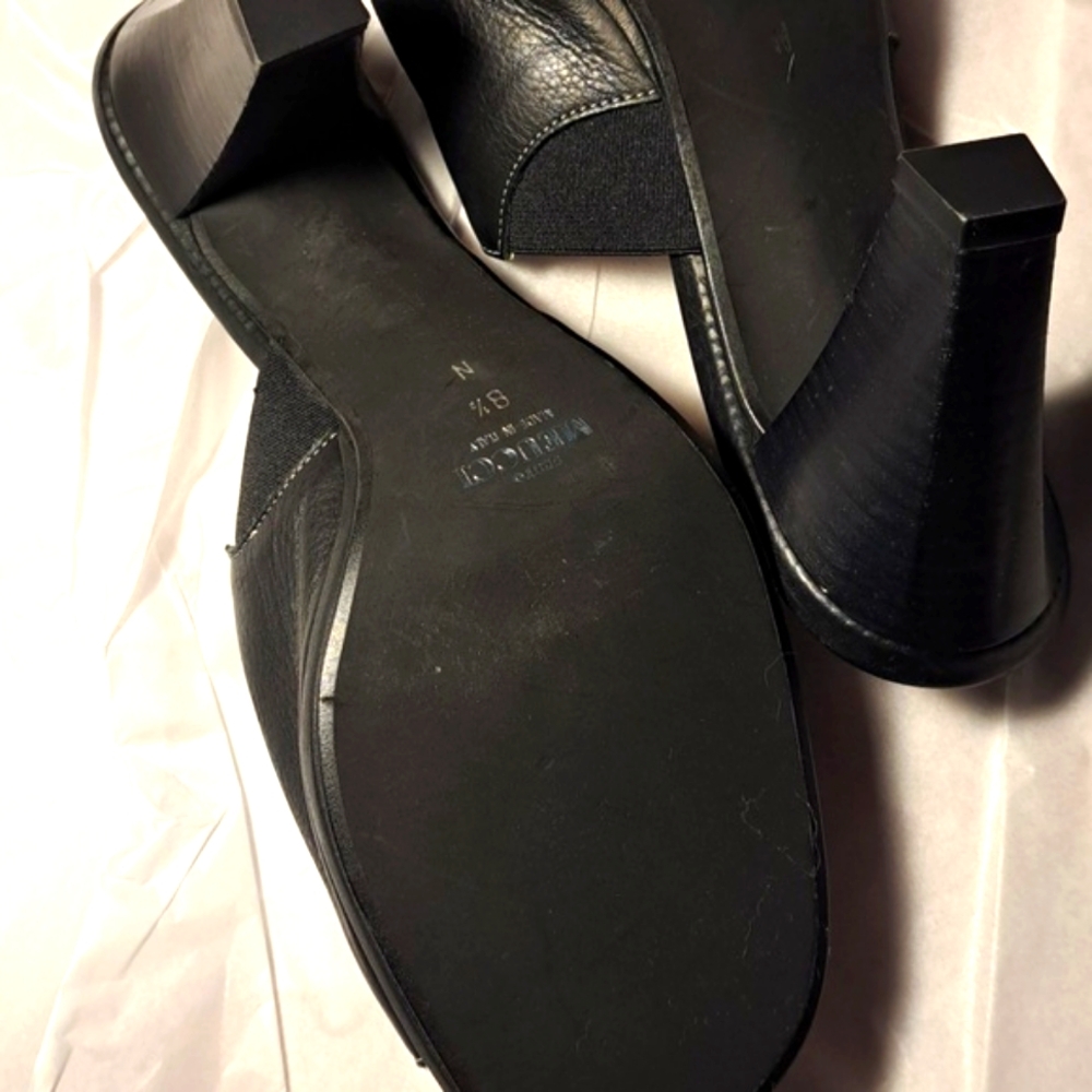 Sesto Meucci Sandal Mules. Black Leather. Made in Italy. Size 8 1/2 N. - Picture 4 of 8
